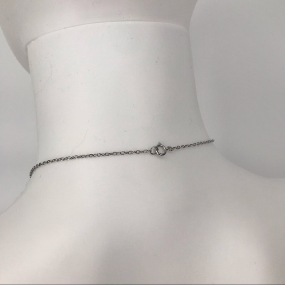 Dainty Bow Faux Diamond Silver Necklace - Picture 4 of 5